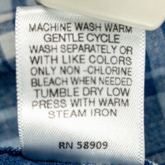 Cremieux Linen Blend Shirt Men's Small Button-Up Short Sleeve Blue Plaid - Picture 9 of 12